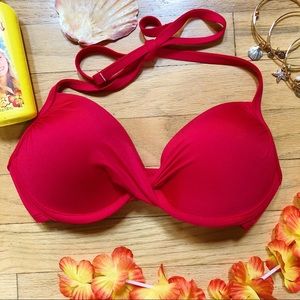 Red Push-up Bikini Top